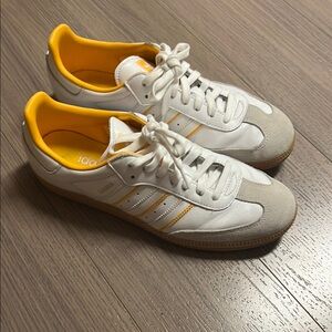 adidas Samba White and Yellow Sneakers